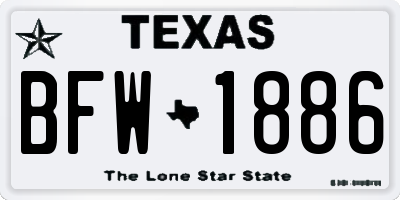 TX license plate BFW1886