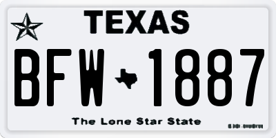 TX license plate BFW1887