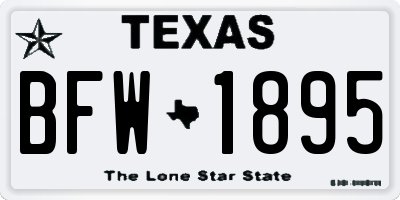 TX license plate BFW1895