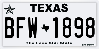 TX license plate BFW1898