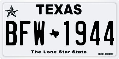 TX license plate BFW1944