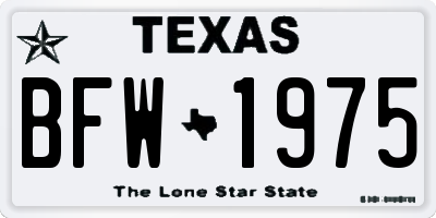 TX license plate BFW1975