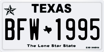 TX license plate BFW1995