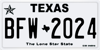 TX license plate BFW2024
