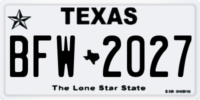 TX license plate BFW2027