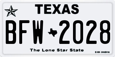TX license plate BFW2028