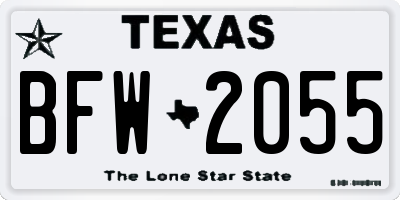 TX license plate BFW2055