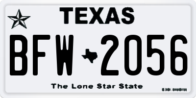 TX license plate BFW2056