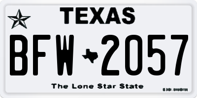 TX license plate BFW2057