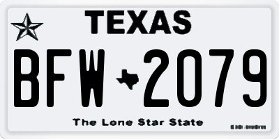 TX license plate BFW2079