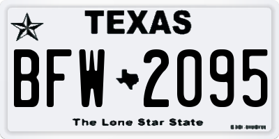 TX license plate BFW2095