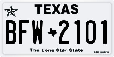 TX license plate BFW2101