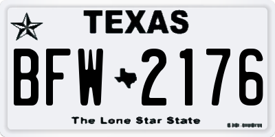 TX license plate BFW2176