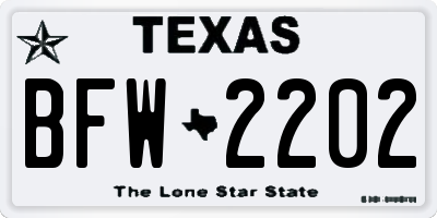 TX license plate BFW2202