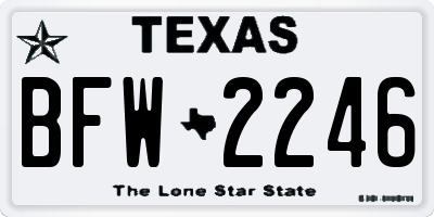 TX license plate BFW2246