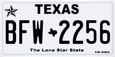 TX license plate BFW2256
