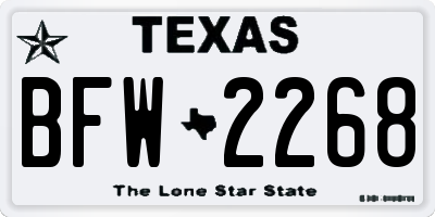 TX license plate BFW2268
