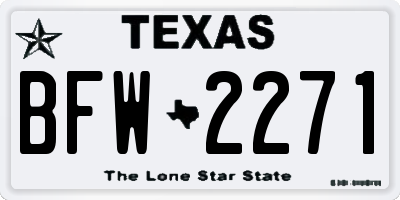 TX license plate BFW2271