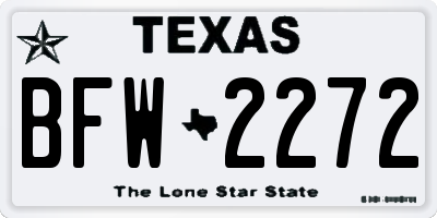 TX license plate BFW2272