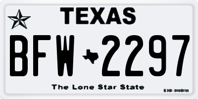 TX license plate BFW2297