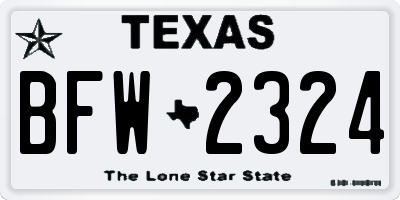 TX license plate BFW2324