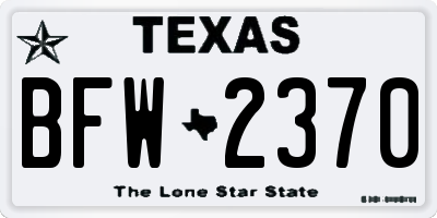 TX license plate BFW2370
