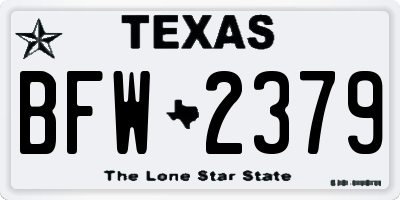 TX license plate BFW2379