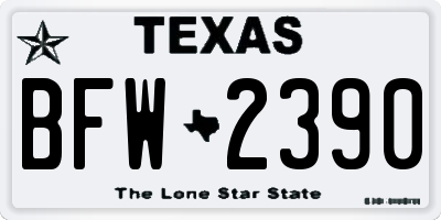 TX license plate BFW2390