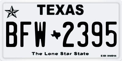 TX license plate BFW2395