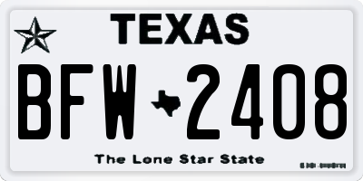 TX license plate BFW2408