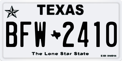TX license plate BFW2410