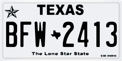 TX license plate BFW2413