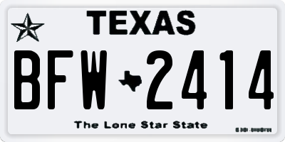 TX license plate BFW2414