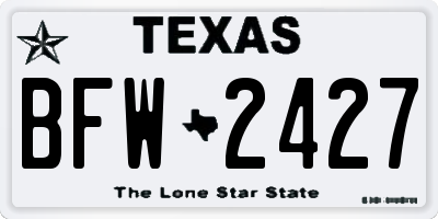 TX license plate BFW2427