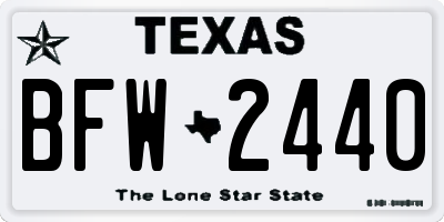 TX license plate BFW2440