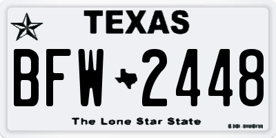 TX license plate BFW2448