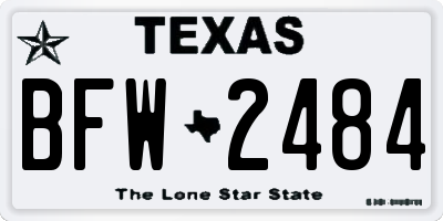 TX license plate BFW2484
