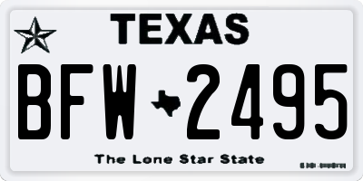 TX license plate BFW2495