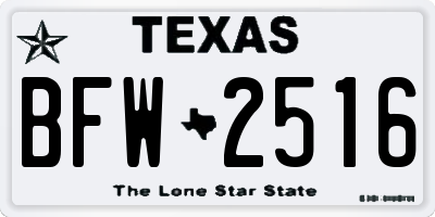 TX license plate BFW2516