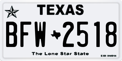 TX license plate BFW2518