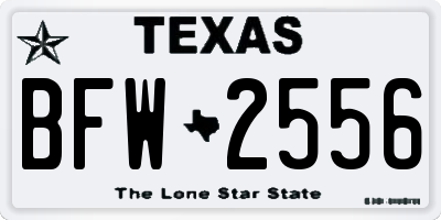 TX license plate BFW2556