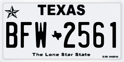 TX license plate BFW2561