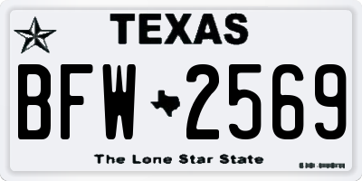 TX license plate BFW2569