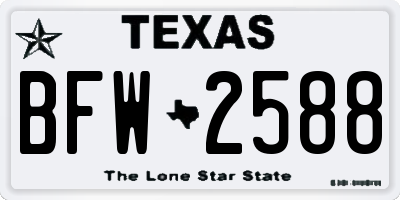 TX license plate BFW2588