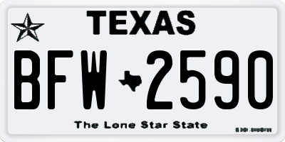 TX license plate BFW2590