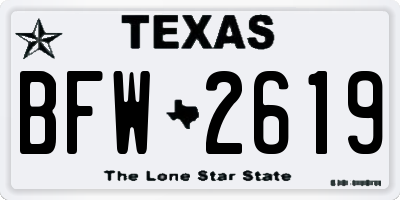TX license plate BFW2619