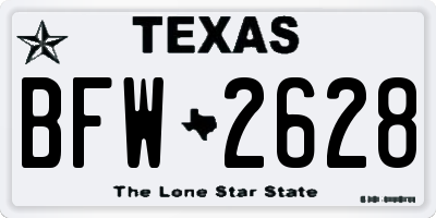 TX license plate BFW2628