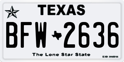 TX license plate BFW2636