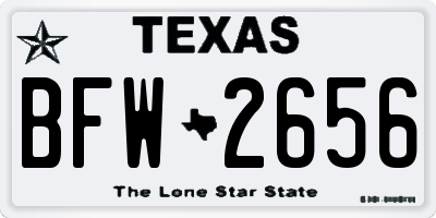 TX license plate BFW2656