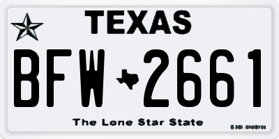 TX license plate BFW2661